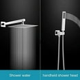 thumbnail image 5 of BWE Polished Chrome Shower Faucet 10 Inch Square Luxury Rain Mixer Shower System Sets Complete 2-Functions Pressure Balancing Wall Mount Rainfall Rough-in Valve Body and Trim Included, 5 of 8