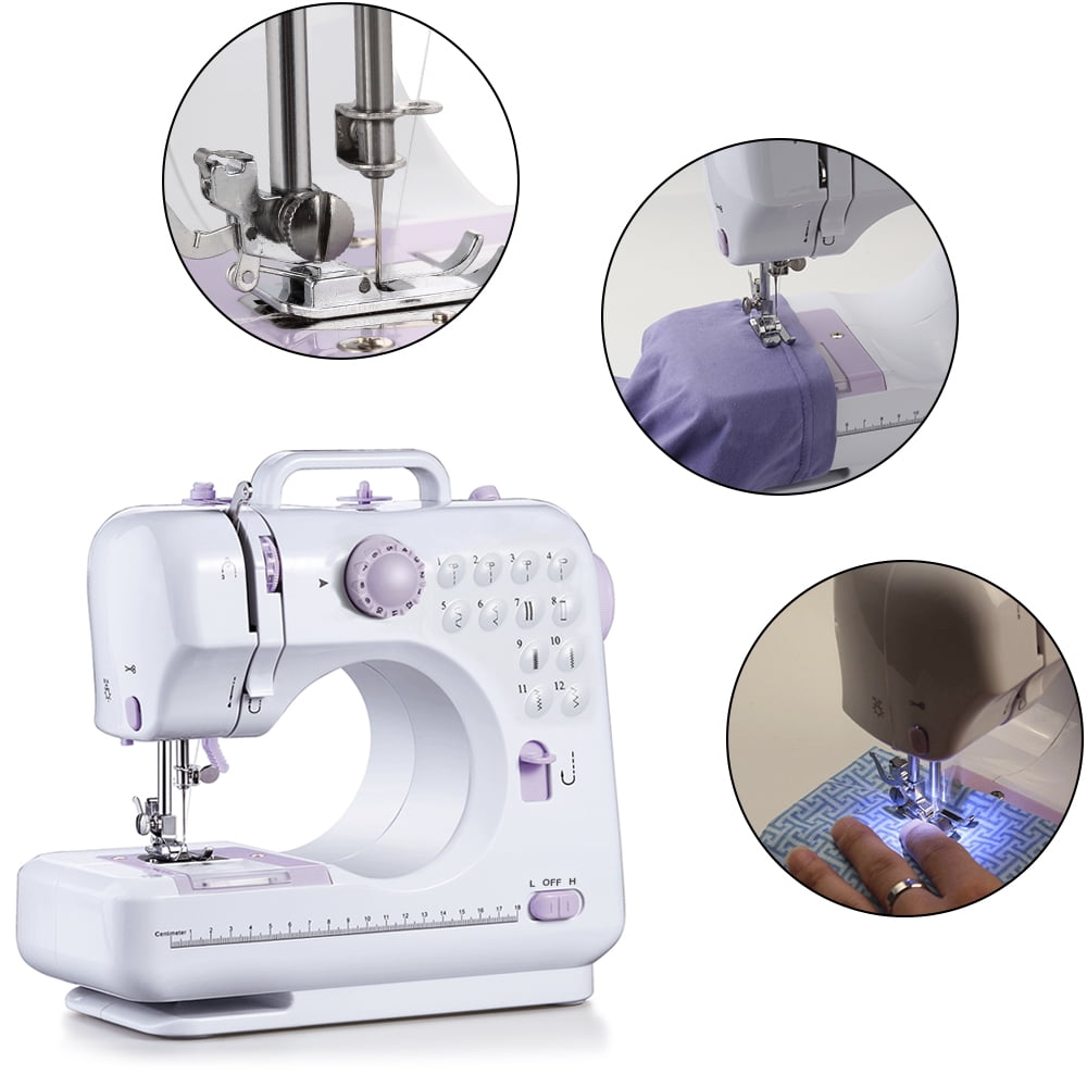 TOPCHANCES Electric Sewing Machines 12 Stitches 505A Knitting Machine  Multifunction Electric Replaceable Presser Foot Mini Sewing Machine