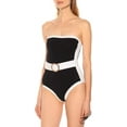 thumbnail image 3 of Lopeceal Women's Color Block Classic One Piece Swimsuit Tummy Control High Cut Bathing Suit, 3 of 7