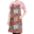 thumbnail image 5 of Pioneer Flower Floral Print Pattern Apron for Women and Men, Cotton Linen Waterproof with Pockets, Adjustable, 33x27 Inch for Kitchen, Gardening, BBQ, Salon, 5 of 6