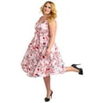 thumbnail image 3 of Miss Lavish London Women's Plus Size Dresses Retro Floral Rockabilly 40s and 50s Vintage Fashion [BIRD-PINK-20], 3 of 5