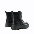 thumbnail image 3 of DREAM PAIRS Girls' Mid Calf Combat Boots, Black & White Lace-Up Boots with Side Zipper, Kids Fall Winter Fashion Shoes, 3 of 7