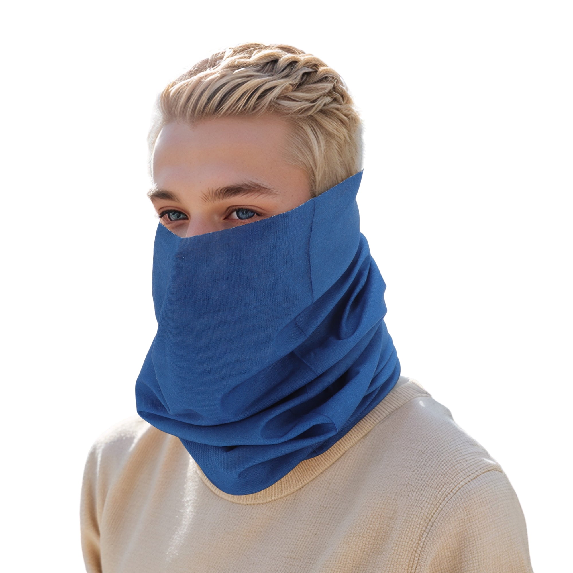 Unique Bargains Multi-function Face Scarf Mask 1 Pc Blue