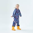 thumbnail image 5 of Ticikt Kids Toddler Rain Suit for Boys Girls One Piece Hoodie Zipper Cartoon Waterproof Coverall Rain Jacket 1-10 Years,Color:Dark Blue,Size:7-9 Years, 5 of 9