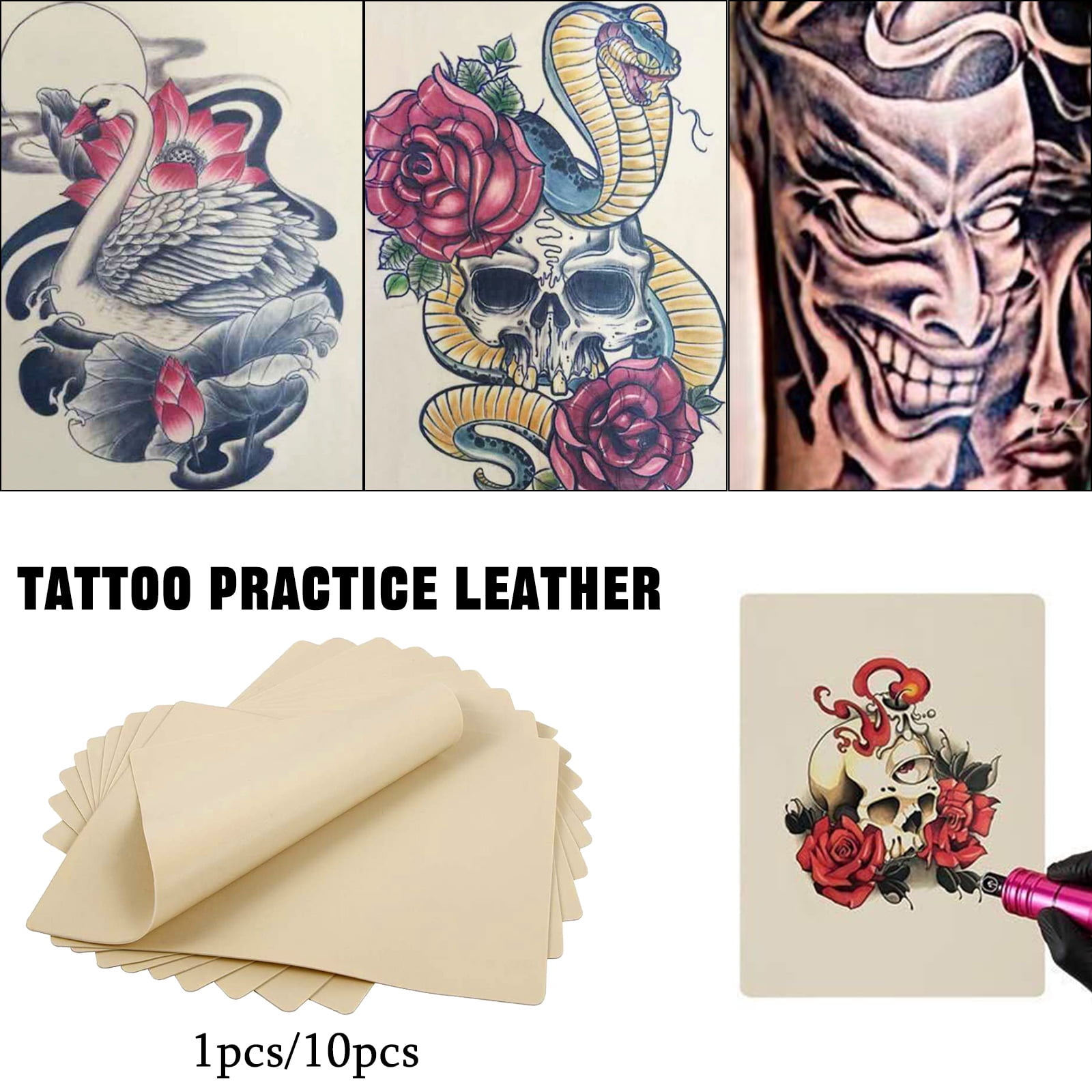 SUPVOX 5pcs Tattoo Practice Skin Rose Pattern Silicone Tattoo Skin for  Tattoo Learning Training
