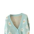 thumbnail image 5 of Douhoow Women Sweater Floral Daisy Print V-Neck Button Long Sleeve Cardigan Autumn Clothing, 5 of 6
