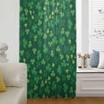 thumbnail image 6 of Green Shamrock Sheer Curtains 96 Inches Long, St. Patrick's Day Spring Lucky Vintage Light Filering Curtains, Privacy Drapes Simi Floor to Veiling Curtain for Living Room Bedroom Window Treatment, 6 of 9