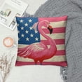 thumbnail image 2 of Heduofu Cute Flamingo Patriotic Pillow Covers Independence Day Pillowcase Throw Pillow Covers Decorative Square Pillow Cases Standard Size for Home Couch Sofa Bed Pillow Protector White, 2 of 5