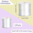 thumbnail image 2 of 12 Rolls 1mm Elastic String For Bracelets White 1968Ft Stretchy Cords Stretch Bead Cord Elastic Beading Thread for Bracelet Necklaces Clay Beads Jewelry Making, 2 of 7