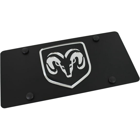 Eurosport Daytona DodgeLogo Carbon Stainless Steel License Plate for Dodge RAM
