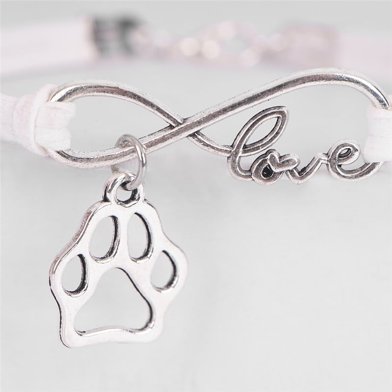 Fashion Charm Pet Dog Lover Cat Animals Bear Paw Bracelet Infinity Bracelet Pip 
