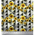 thumbnail image 1 of Soimoi Moss Georgette Fabric Check,Dot & Sunflower Flower Decor Fabric Printed Yard 42 Inch Wide, 1 of 3