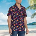 thumbnail image 2 of Cauagu Skull mushroom Print Hawaiian Shirt for Men,Casual Short Sleeve Button Down Shirts Summer Beach Men's Regular-Fit Short-Sleeve Print Shirt -Medium, 2 of 6