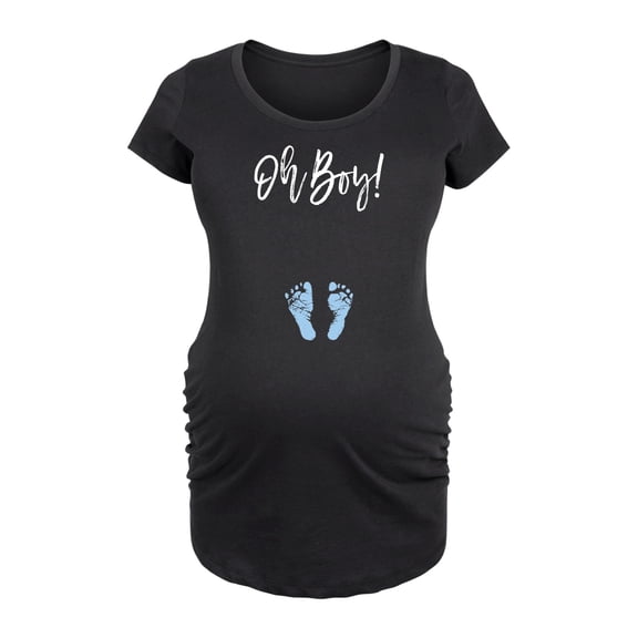 Instant Message - Oh Boy - Women's Maternity Scoop Neck Graphic T-Shirt