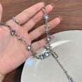 thumbnail image 3 of GKNET Double Layer Blue Four-pointed Star Zircon Necklace Light Luxury Clavicle Ch WY4-1, 3 of 9