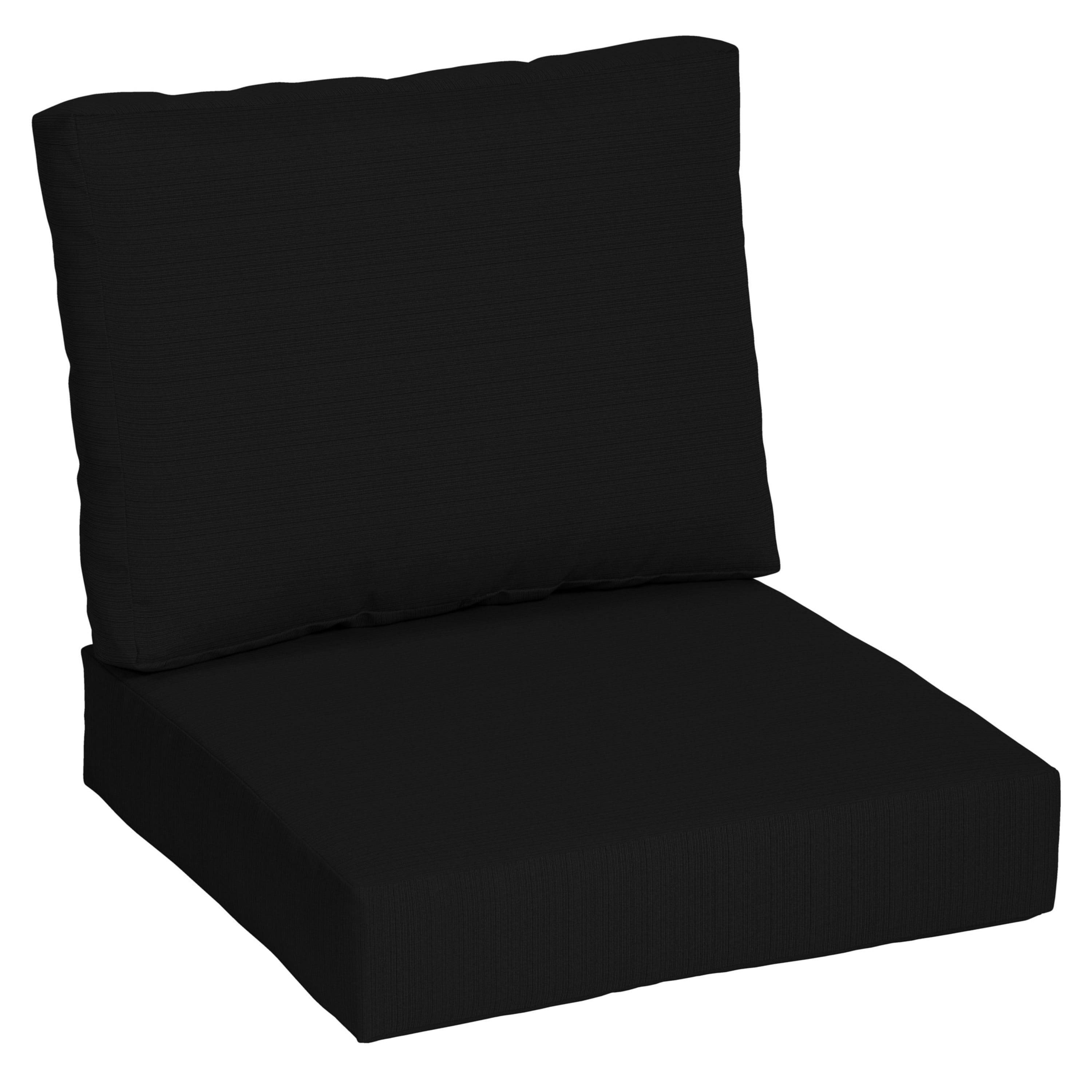 Better Homes & Gardens 42" x 24" Black Rectangle Outdoor 2Piece Deep Seat Cushion