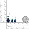 thumbnail image 2 of Gem Stone King 925 Sterling Silver Blue Created Sapphire and Green Nano Emerald Pendant Earrings Jewelry Set for Women (20.64 Cttw, Pear Shape 18X13MM, with 18 inch Chain), 2 of 3