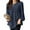 Dark Blue, variant on ZANZEA Women Cotton Long-sleeve Shirt Blouse Solid Color Fashion Top