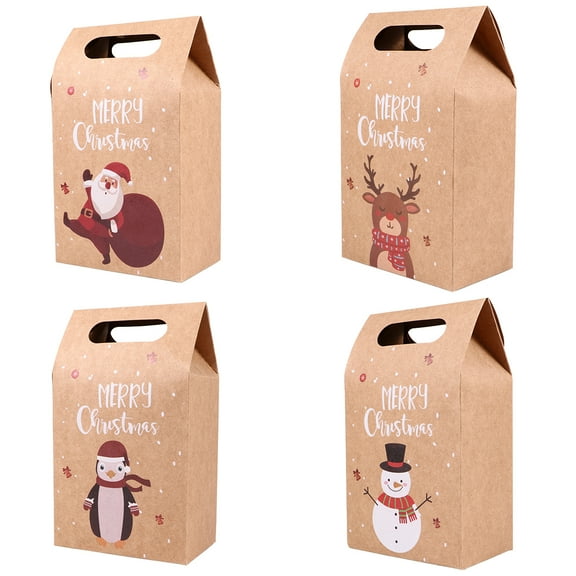 Gymnture Christmas Kraft Paper Gift Bags 24Pcs Bulk Assortment