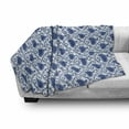 thumbnail image 3 of Paisley Soft Flannel Fleece Blanket, Vintage Eastren Inspired Design with Flowers Ivy Leaves and Dots Nature Artwork, Cozy Plush for Indoor and Outdoor Use, 70" x 90", Blue and White, by Ambesonne, 3 of 6