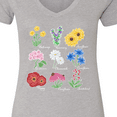 thumbnail image 4 of Inktastic Wild Flower Chart Women's V-Neck T-Shirt, 4 of 5