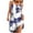 White, variant on Mini Dresses for Women 2024 Plus Size Printed Round Neck Pleated Vacation Style Dress