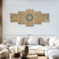 thumbnail image 2 of Elephant Stock Moroccan Ceramic Tile Abstract Wall Art - Horizontal Multi Panel Canvas - Living Room Wall Decor - Decor Elements Multi Panel - Orange And Blue Decor - 68" x 30", 2 of 8