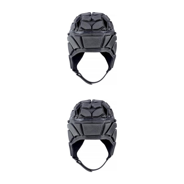 Eigraketly Cascos de fútbol de esponja para deportes de adultos, protección anticolisión para la cabeza, protector de cabeza transpirable Negro XL 2piezas