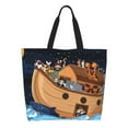 thumbnail image 1 of Balery Ocean Scene with Noah's Ark Bolsa Tote Estilo Estético con Cremalleras, Bolsa de Hombro, Bolsa de Compras Grande y Plegable, 1 of 8