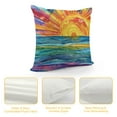 thumbnail image 4 of Orinice ocean waves sunset Graphic Decorative Men Women Room Cushion Throw Pillow Cover for Home Couch Living Room Bed Sofa 12x12in, 4 of 5