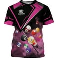 thumbnail image 3 of Personalized 3D Billiard Shirt Custom Name Men Women Team Apparel Pool 8 Ball Flag Tshirt Billiards Shirts Gift (Purple, 5XL), 3 of 8