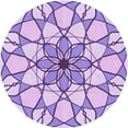 thumbnail image 1 of Ahgly Tapis Rond Lavable en Machine Intérieur Transitionnel Fleur Rose, 4 Pieds Rond, 1 of 7