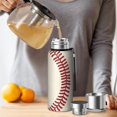 thumbnail image 4 of 20 Oz Baseball Pattern Coffee Tumbler Double Wall Insulated Stainless Steel Water Bottle | Metal Reusable Thermoses Flask with Cup Cap | Leak & Sweat Proof with Anti-Dust Lid, 4 of 7
