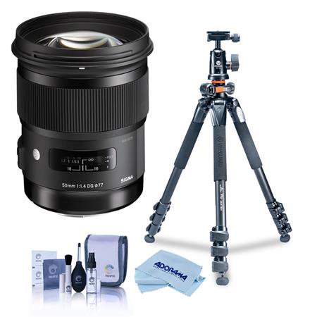 UPC: 0192223130784 | 50mm f/1.4 DG HSM ART Lens for Leica L  Black  Bundle with Vanguard Alta Pro 264AT Tripod Kit  Cleaning Kit  Cloth