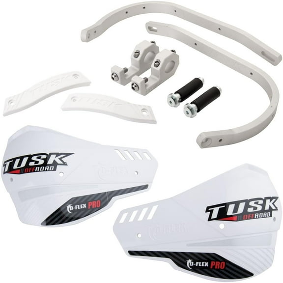 Tusk D-Flex Pro Handguards Silver Bar/White Plastics 7/8" Bars
