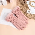 thumbnail image 4 of Lilgiuy Winter Gloves for Women Cold Weather Thermal Solid Color Soft Ski Snow Gloves Windproof Touchscreen Gloves for Running Cycling Driving Mountaining Pink, 4 of 5