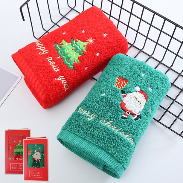 Xihbxyly Ofertas Compre Uno y Llévese Otro Gratis Toallas de Mano para Lavar a Mano, Suaves, con Agua, para Regalar, Bordadas, Cómodas, de Algodón, Absorbentes, para Navidad, para La Cocina, para La