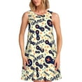 thumbnail image 1 of Xecao Manette de Jeu pour Robes d'Été pour Femmes Robes Décontractées de Plage Robes Sans Manches T-Shirt Robe Évasée avec Poches, 1 of 7