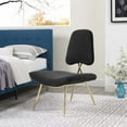 thumbnail image 2 of Modern Contemporary Urban Design Living Room Lounge Club Lobby Accent Chair, Velvet Fabric Metal Steel, Black, 2 of 5
