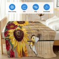 thumbnail image 4 of Sunflower Brown Wooden Cooling Blanket, Lightweight Breathable Summer Throw Blanket with Double Sided Cold Effect, Vintage Flowers Butterfly Picnic Beach Blankets Bed Sheet for Hot Sleepers 30"x40", 4 of 8