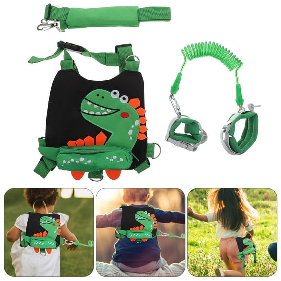LOLIPPYY Kid Harness with Leash Black Heavy-Duty Clips D-Rings for Safe Outdoor Use 1Set