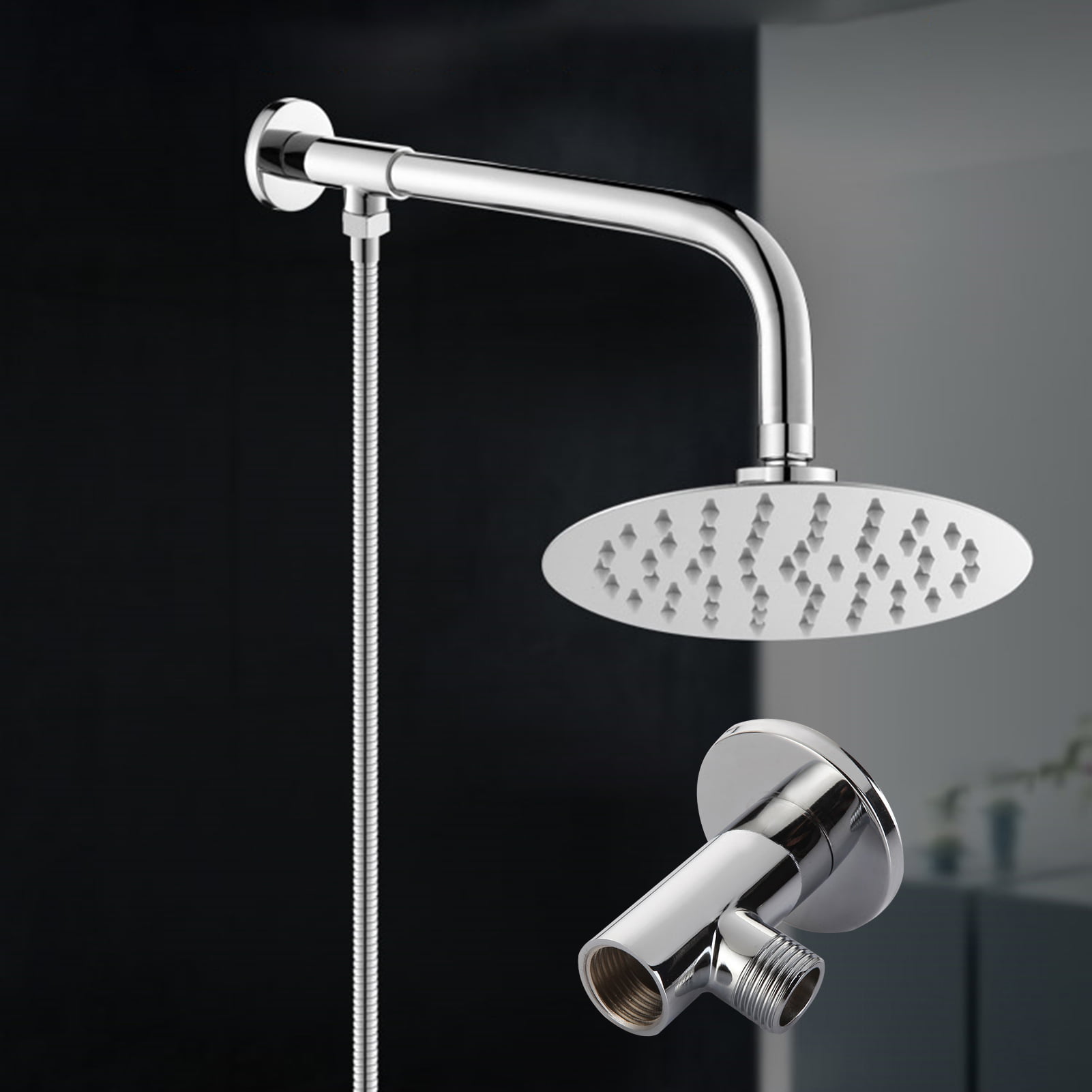 Stainless Steel Shower Head Accessories，Mount Base Extension Pipe Arm Bathroom Accessories Walmart.com