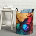 thumbnail image 6 of Daiia Vibrant Rainbow Butterfly A Round Laundry Basket with Handles Thickened Waterproof Circular hamper,Dirty Clothes Storage Basket for Bedroom,Bathroom,College Dorm-Small, 6 of 6
