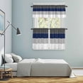 thumbnail image 5 of Navy Blue Grey Striped Kitchen Curtains Sets for Windows 36 Inch Length, Farmhouse Modern Rod Pocket Window Treatments Tier Curtains and Valances Set for Bedroom/Bathroom, 5 of 8
