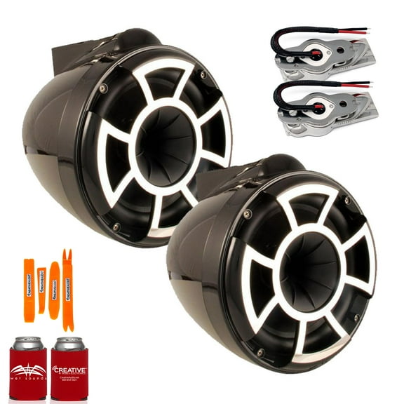 Wet Sounds REV8B-SXM 8" Tower Speakers, Stainless Swivel Base Mount (NO CLAMP)