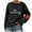 Black-1, variant on bbymog Fashion Women's Print Casual Long Sleeve Round Neck Ladies Loose Sweatshirt Tops Blouse White-2 XL