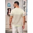 thumbnail image 3 of COOFANDY Mens Knit Polo Shirts Casual Short Sleeve Striped Polo Top Shirts Button Down Business Shirts, 3 of 10