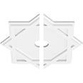 thumbnail image 4 of 12"OD x 2"ID x 6 1/2"C x 1"P Axel Architectural Grade PVC Contemporary Ceiling Medallion, Two Piece, 4 of 7