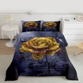 thumbnail image 2 of Castle Fairy Teens Gold Rose Twin Comforter Sets,Flower Bedding Set, 2 of 8