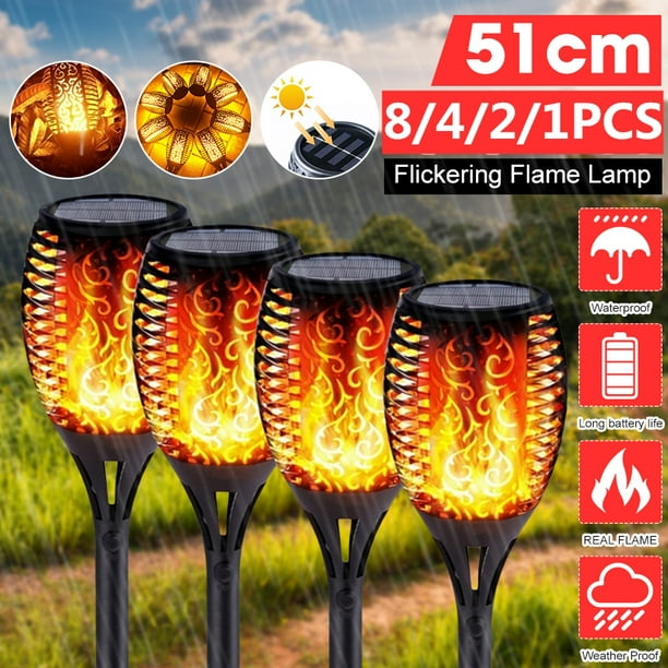 1/2/4pcs Lampe De Pelouse À Flamme Solaire Lumière De Prise - Temu